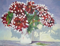 Painting - "Dahlias", by Ruth Friberg, Maine artist.